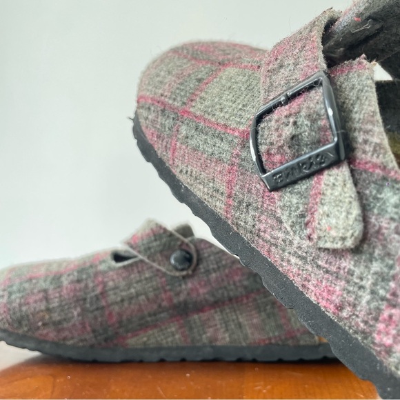 Birkenstock Shoes - Birkenstock Birki’s Boston Plaid Wool Felt Clogs | EU 37